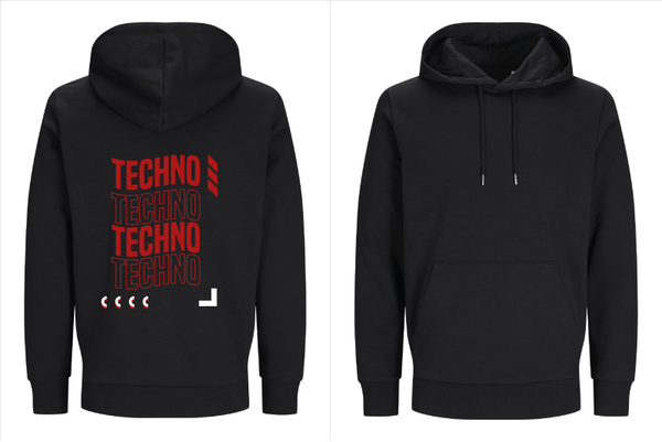 Hoodie – “TECHNO” Streetwear Designe Jack en Jones