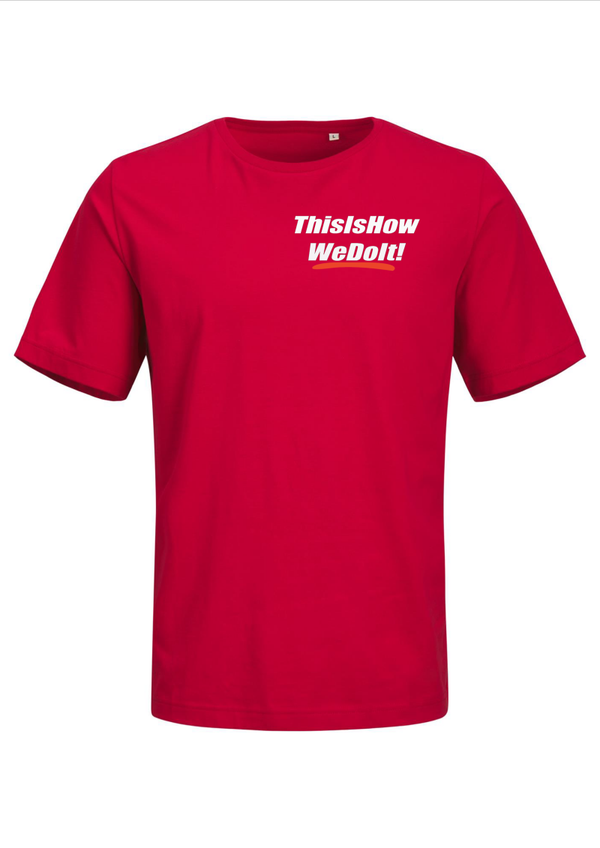 This Is How We Do It 2 regel logo  –  Oversize T-shirt  Jack & Jones | XS t/m 3XL rood