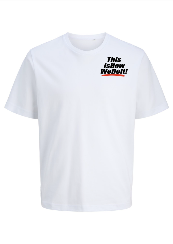 This Is How We Do It 3 regel logo  –  Oversize T-shirt  Jack & Jones | XS t/m 3XL Wit