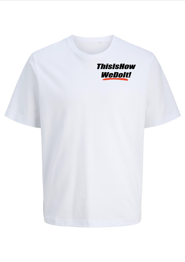 This Is How We Do It T-shirt 2 regel logo–  Jack & Jones | XS t/m 3XL  wit
