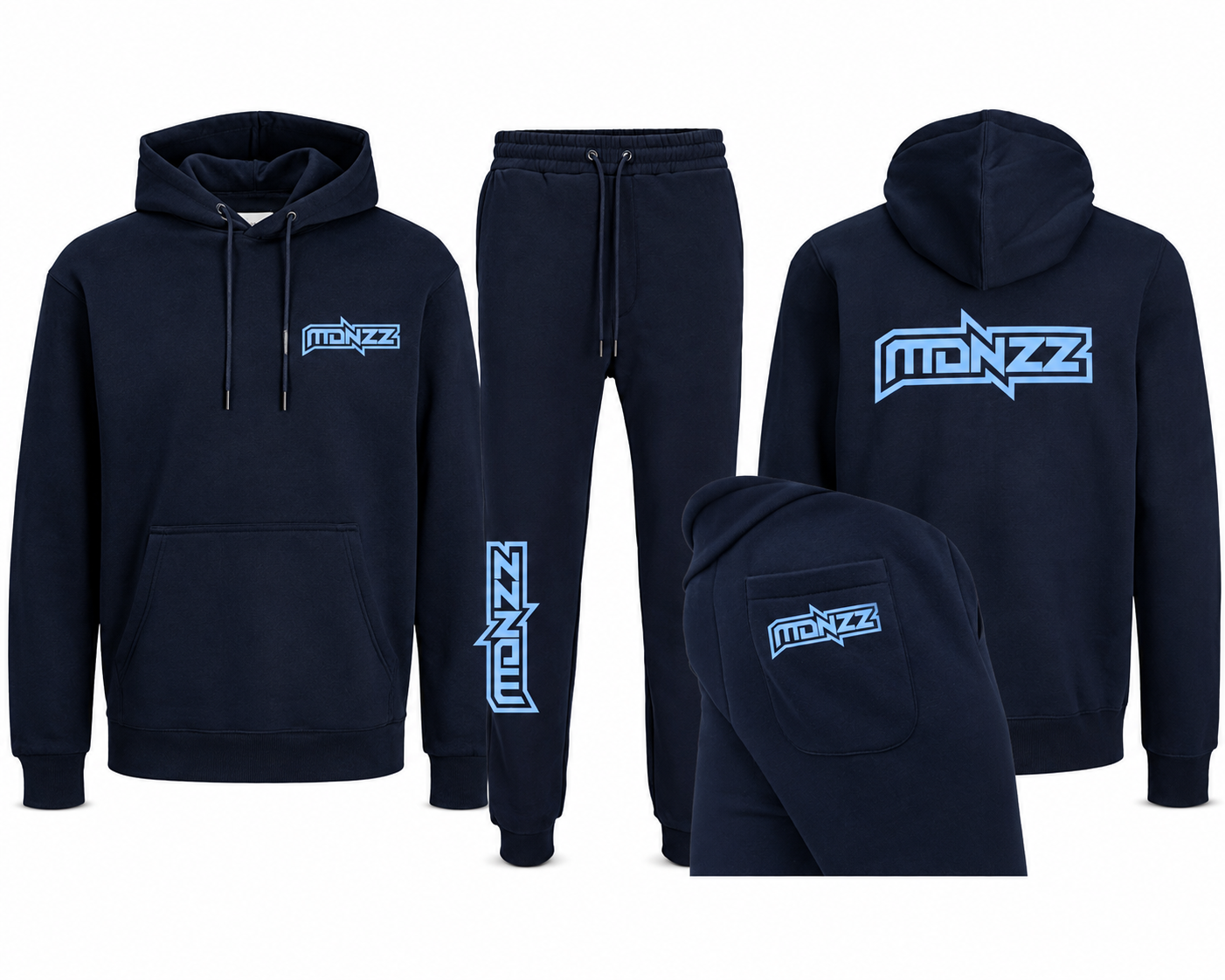 MADNEZZ Trainingspak – JACK & JONES zwart/baby blauw