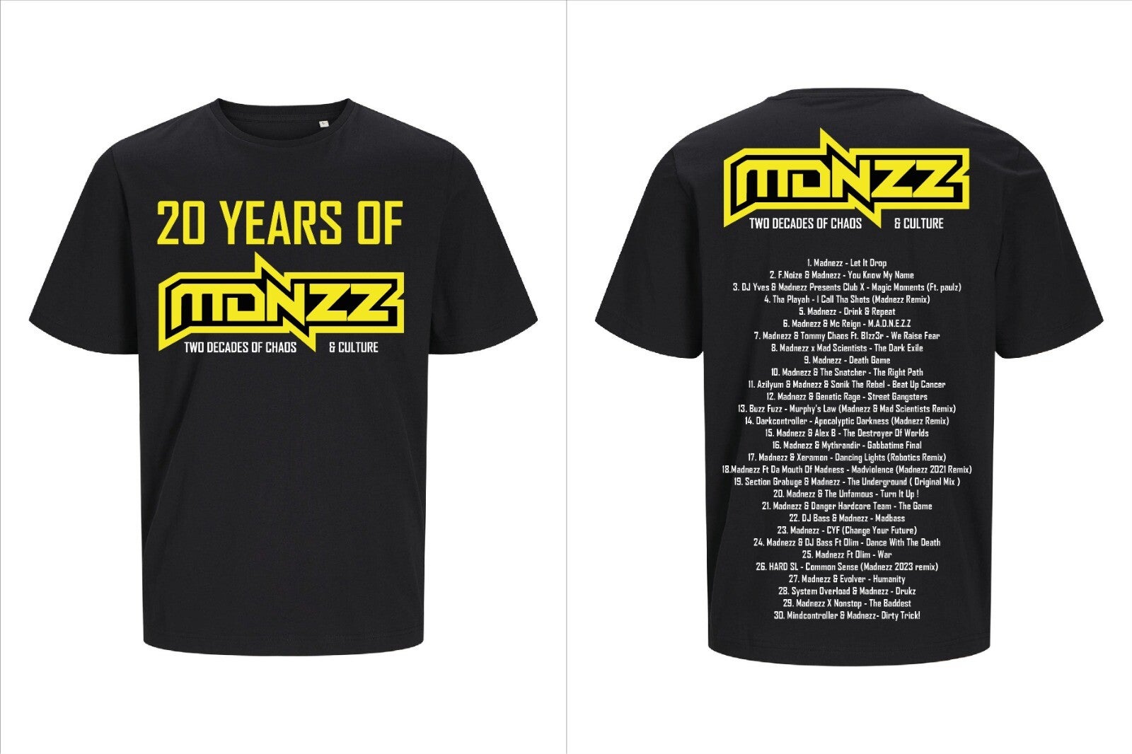 Limited Edition Madnezz oversize T-shirt – songs 20 Years of Chaos & Culture