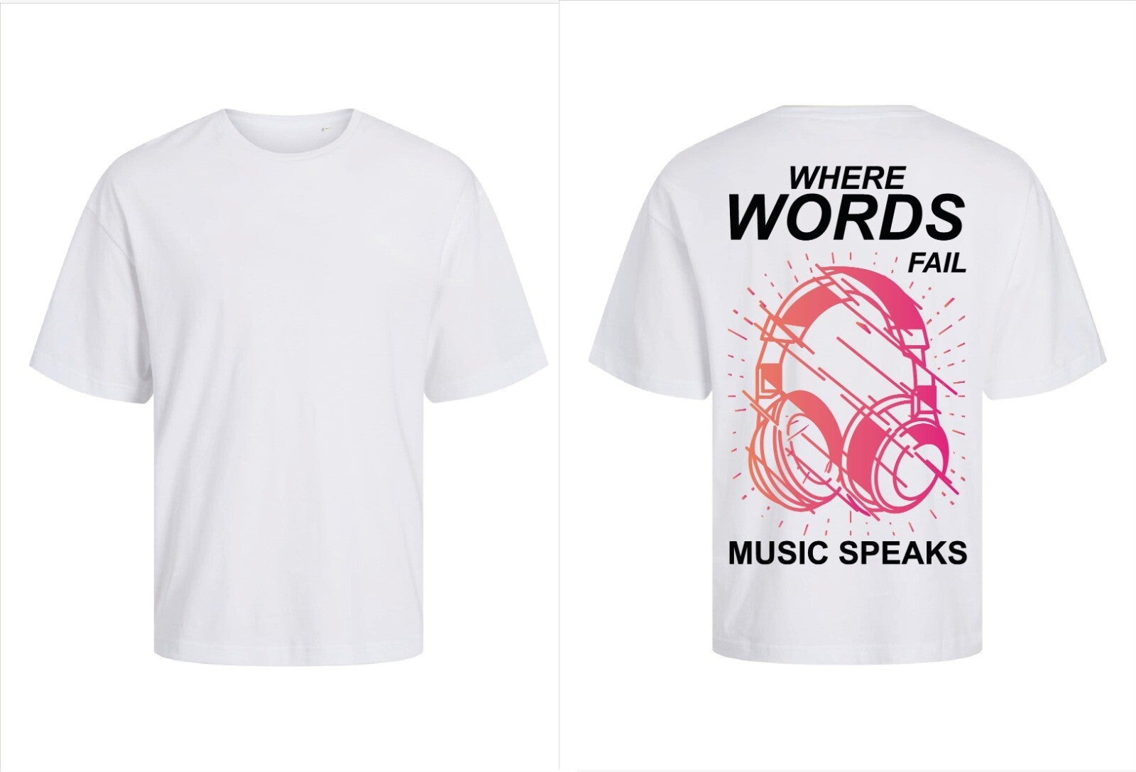 T-Shirt Where Words Fail, Music Speaks – René Ablaze Official wit