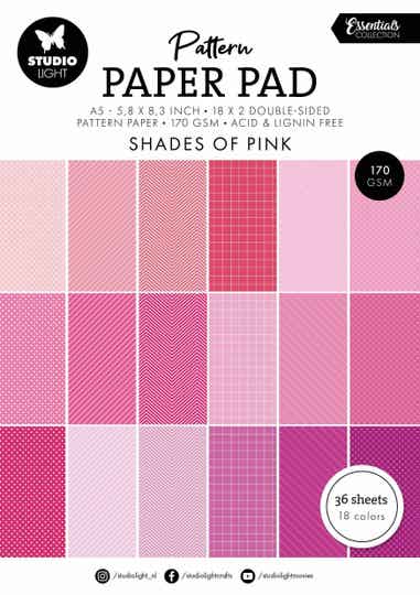 SL-ES-PPP163 paper pad A5 - shades of pink pattern
