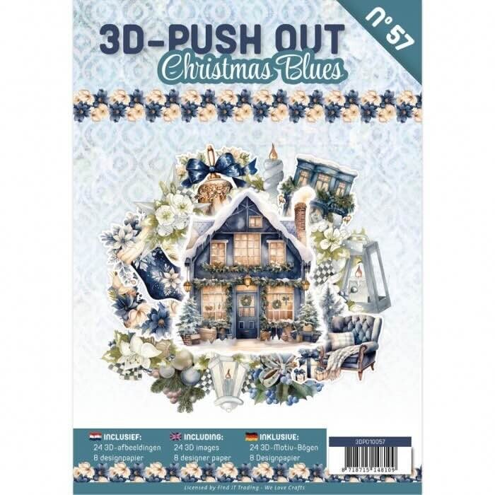 3DPO10057 3D-push out book -  christmas blues