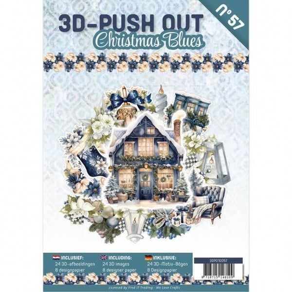 3DPO10057 3D-push out book -  christmas blues