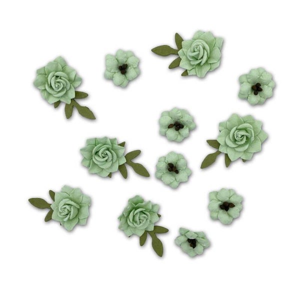 Florets paper flowers - pistachio