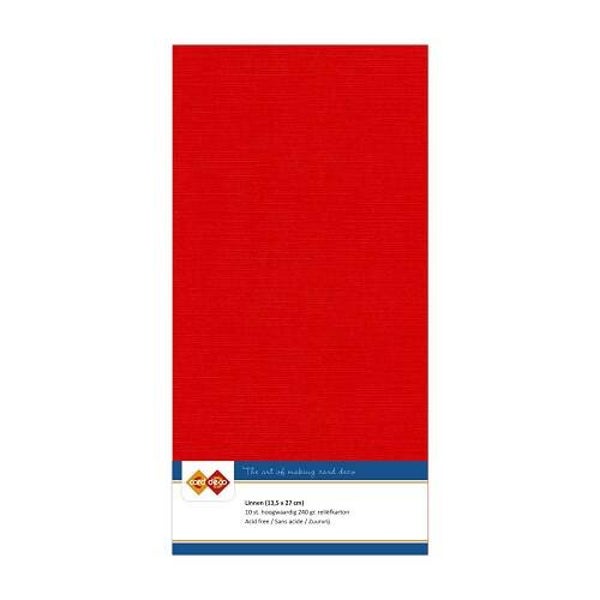 13,5 x 27 cm linnenkarton rood