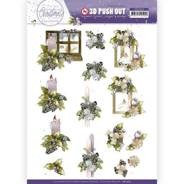 SB10564 blue bow & candles