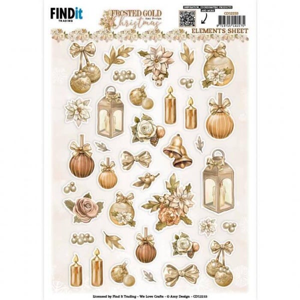 CD12233 frosted gold christmas small elements