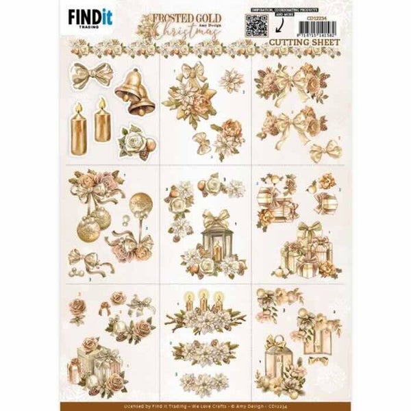 CD12234 frosted gold christmas mini's