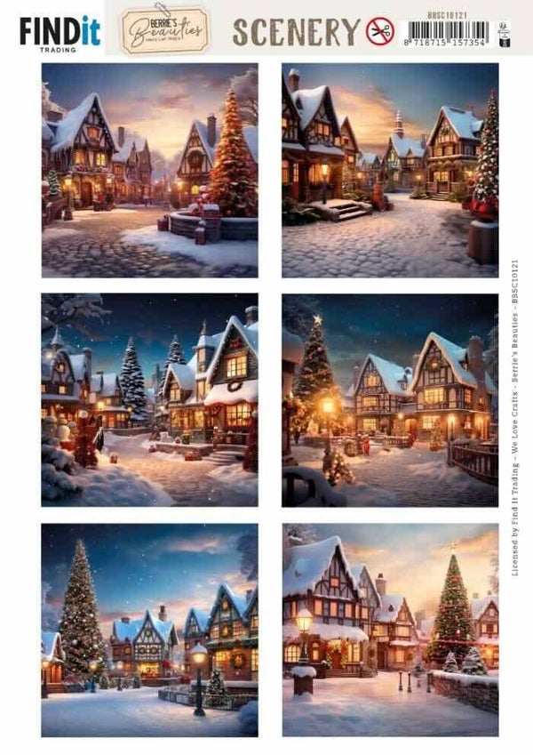 BBSC10121 magical winter village - square