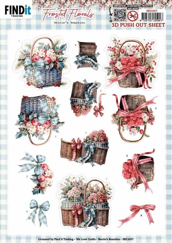 SB11057 frosted florals - basket