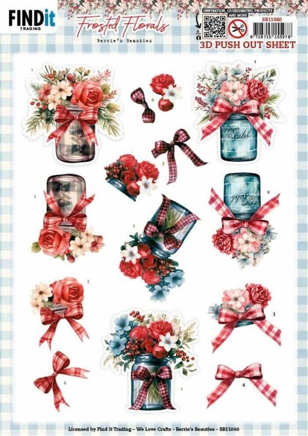 SB11060 frosted florals - vase