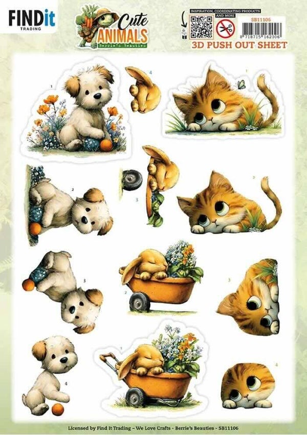SB11106 cute animals - garden friends