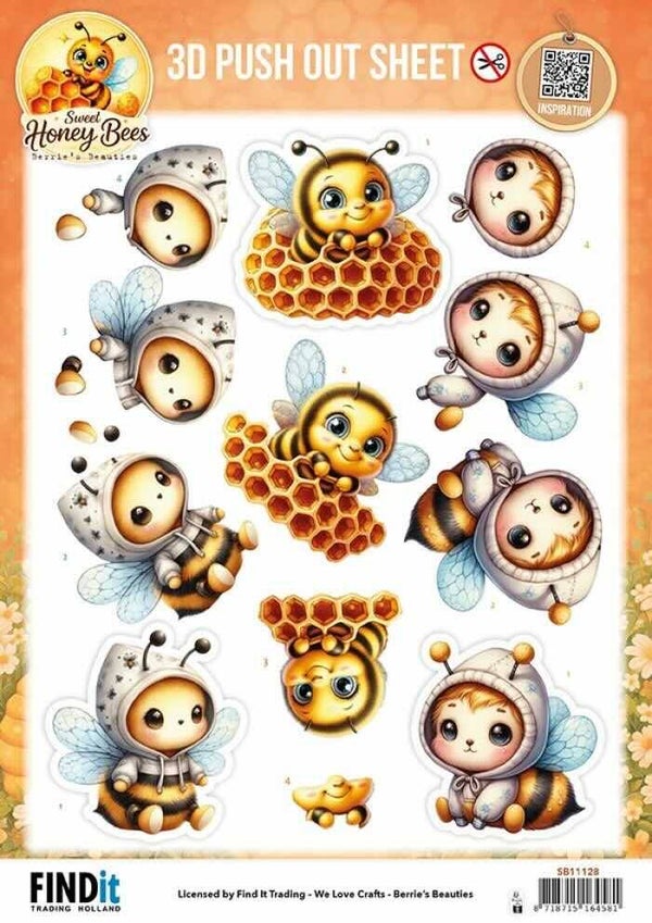 SB11128 sweet honey bees - honeycomb friends