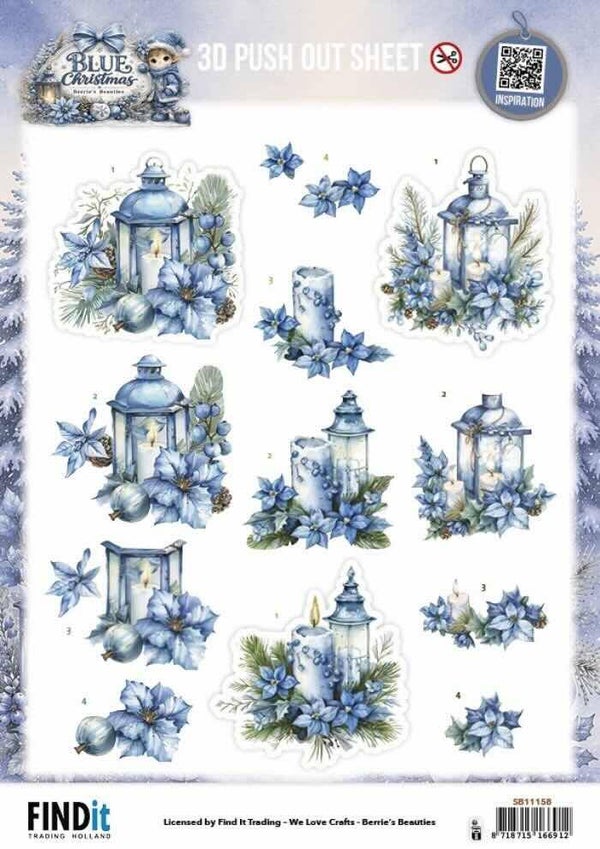 SB11158 blue christmas - christmas lanterns