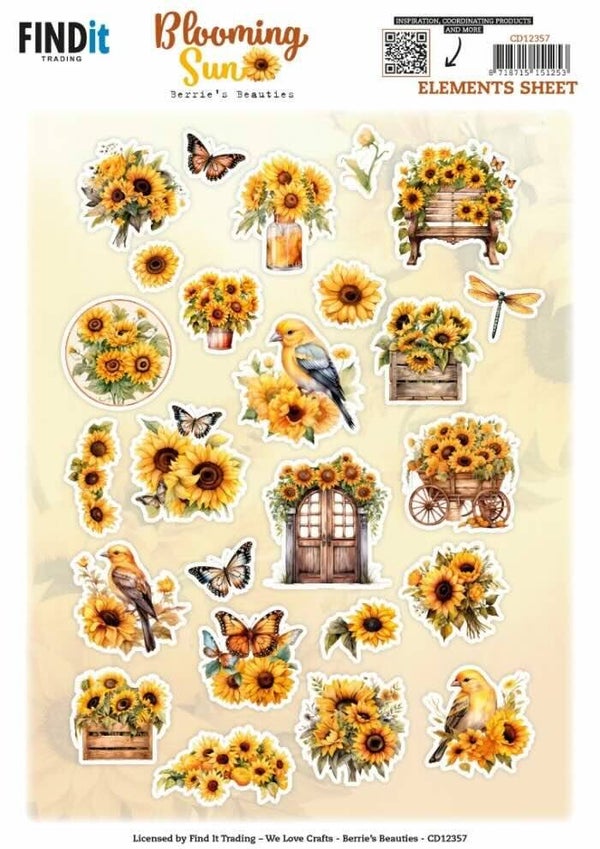 CD12357 blooming sun - small elements