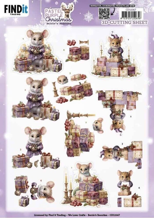 CD12367 pastel purple christmas - mouse