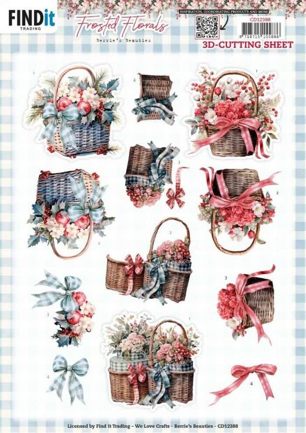 CD12388 frosted florals - basket
