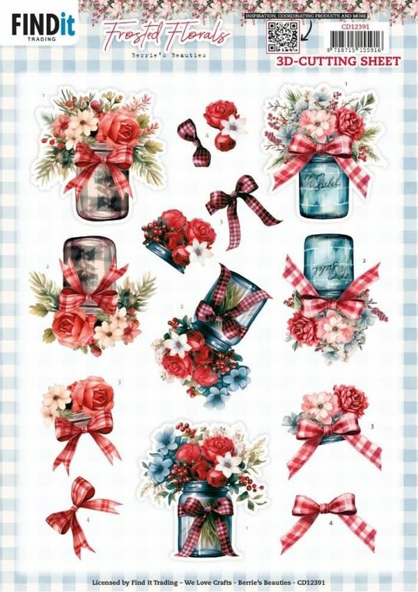 CD12391 frosted florals - vase