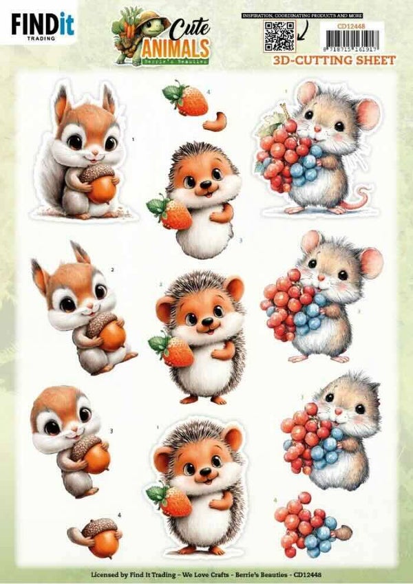 CD12448 cute animals - forest friends