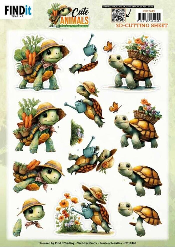 CD12449 cute animals - turtles