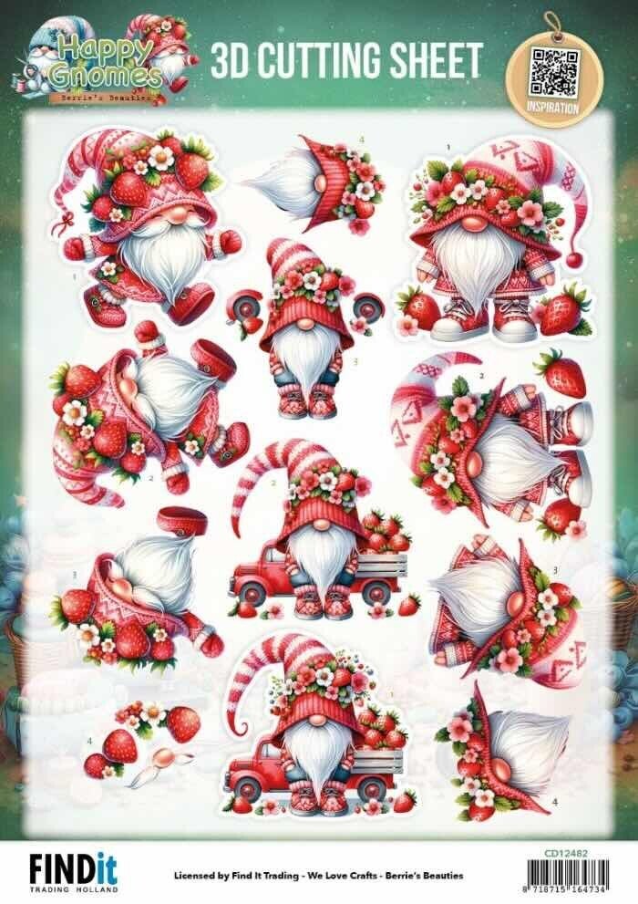 CD12482 happy gnomes - berry cute