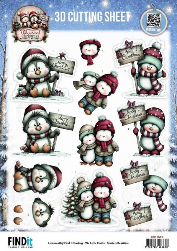 CD12512 whimsical christmas - penguins