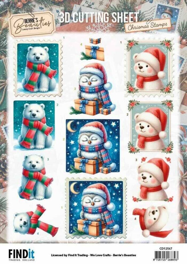 CD12567 christmas stamps - winter friends
