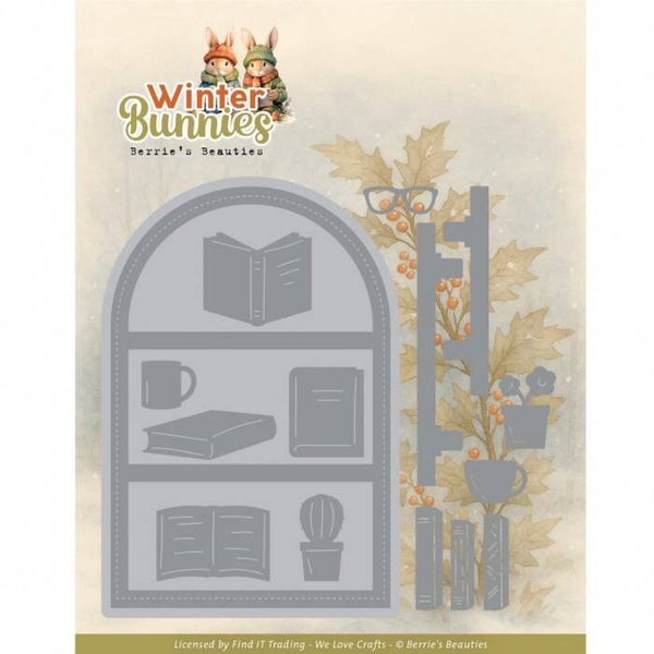 BBD10081 winter bunnies - bunny bookcase
