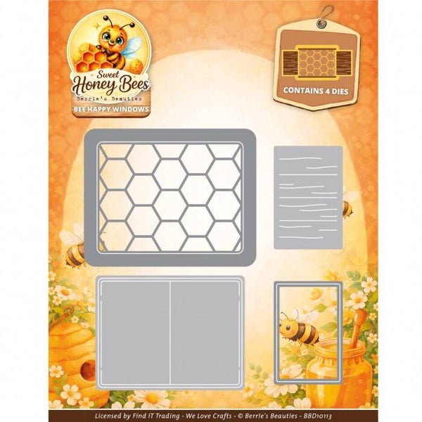 BBD10113 sweet honey bees - bee happy windows