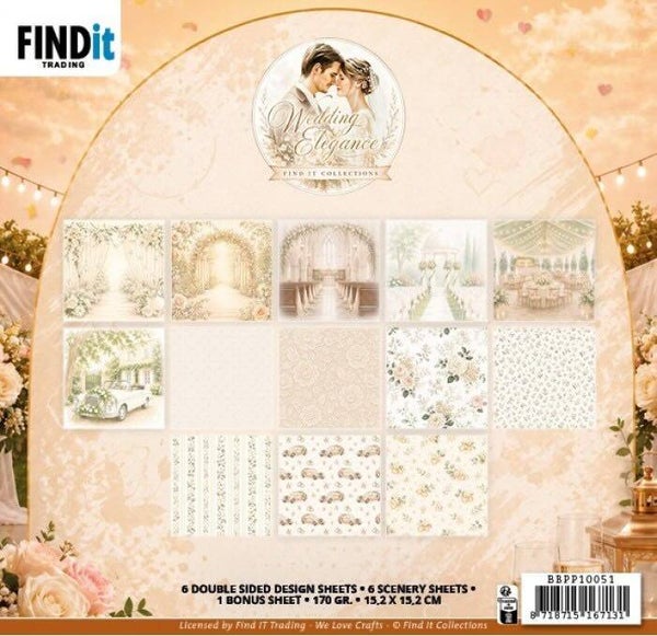 BBPP10051 paper pack 15 x 15 cm - wedding elegance