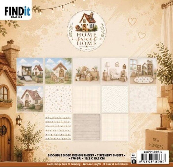 BBPP10054 paper pack 15 x 15 cm - home sweet home