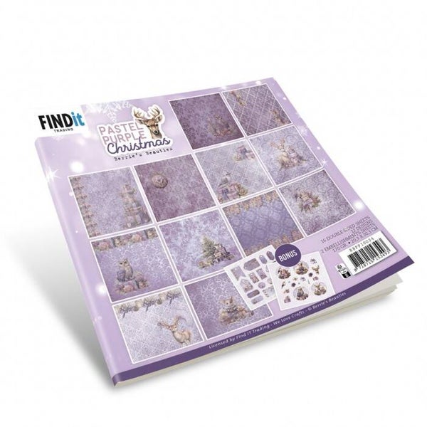 BBPP10024 paper pack 20 x 20 cm - pastel purple christmas