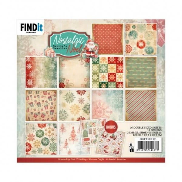 BBPP10012 paper pack 20 x 20 cm - nostalgic christmas design