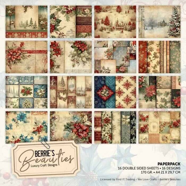 BBPPA410002 paper pack A4 - christmas flowers