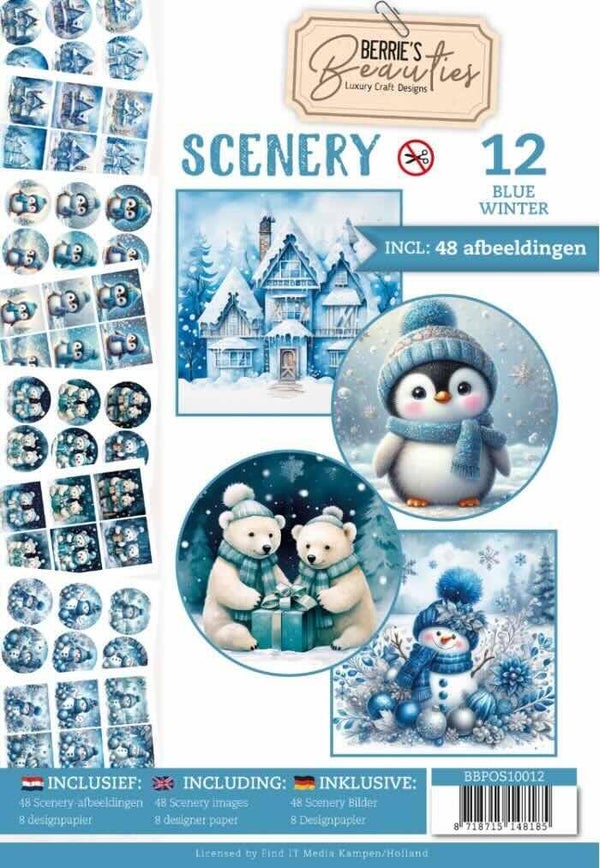 BBPOS10012 push out book Berrie's Beauties nr.12 blue winter