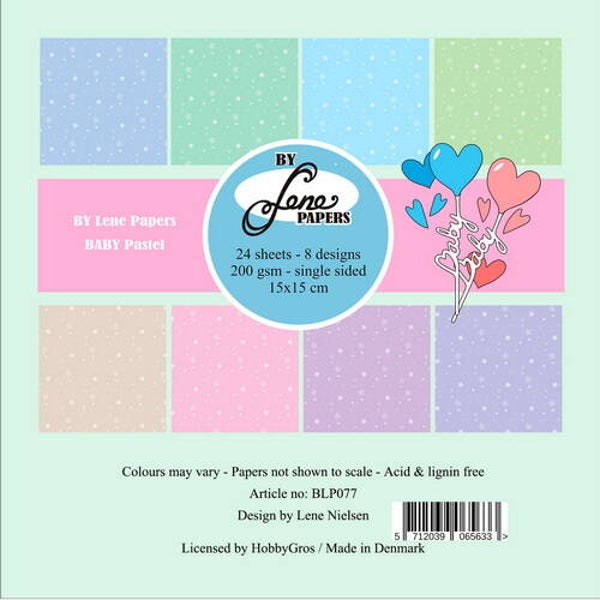 BLP077 paper pack 15 x 15 cm - baby pastel