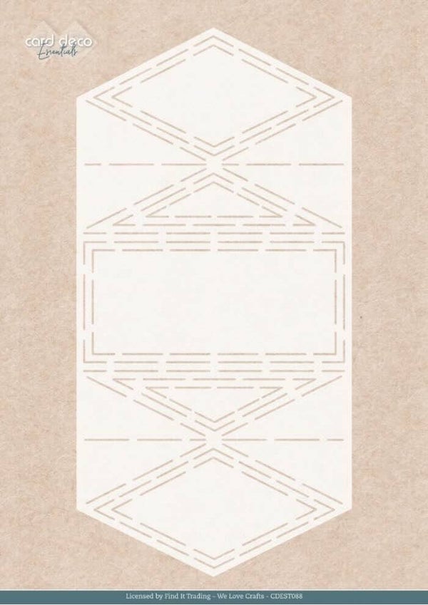 CDEST088 folding card stencil - frosted diamond card