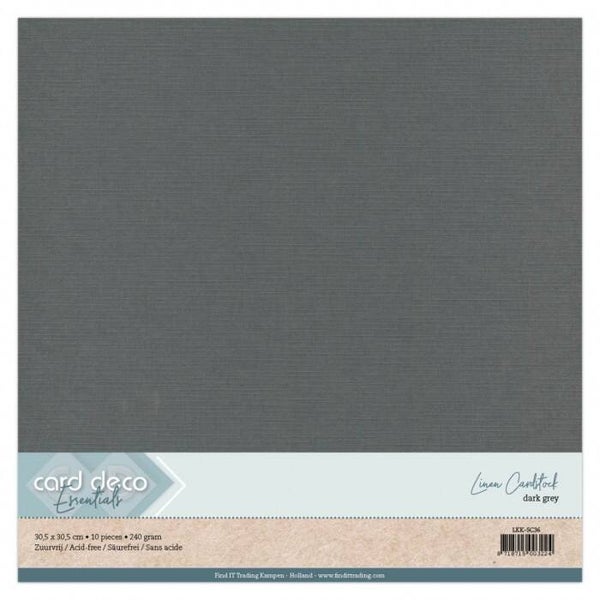 Cardstock linnenkarton donkergrijs