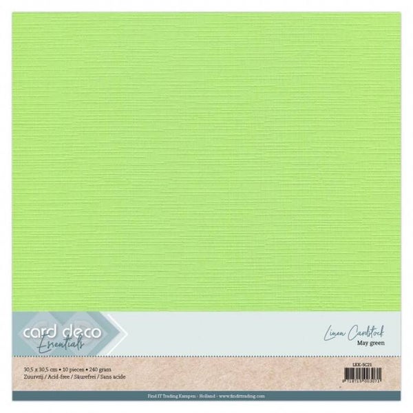 Cardstock linnenkarton meigroen