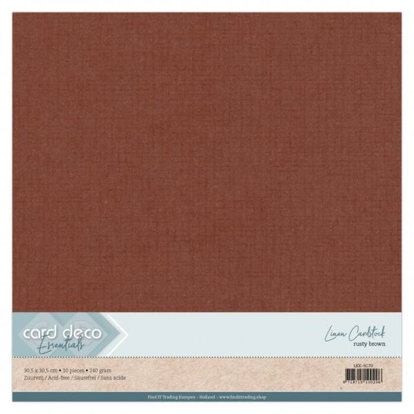 Cardstock linnenkarton rusty brown