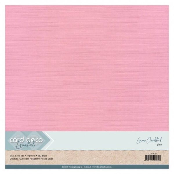 Cardstock linnenkarton roze