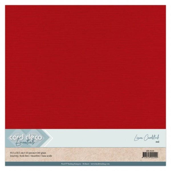 Cardstock linnenkarton rood