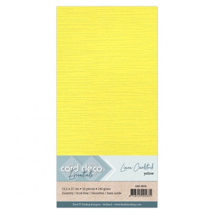 13,5 x 27 cm linnenkarton geel