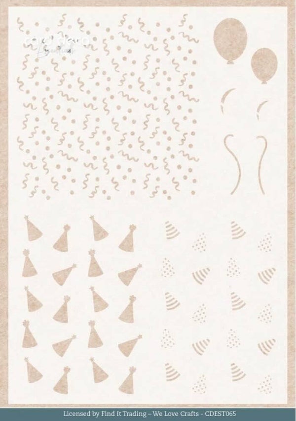 CDEST065 mixed media stencil - Teddy party