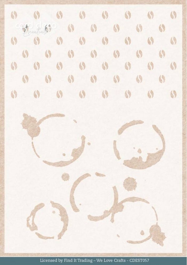 CDEST057 mixed media stencil - coffee spots