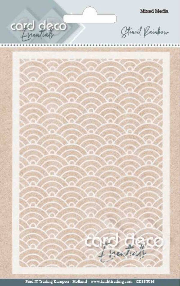 CDEST016 mixed media stencil - rainbow