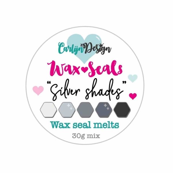 CDWX-0007 waxzegel waxkralen - silver shades